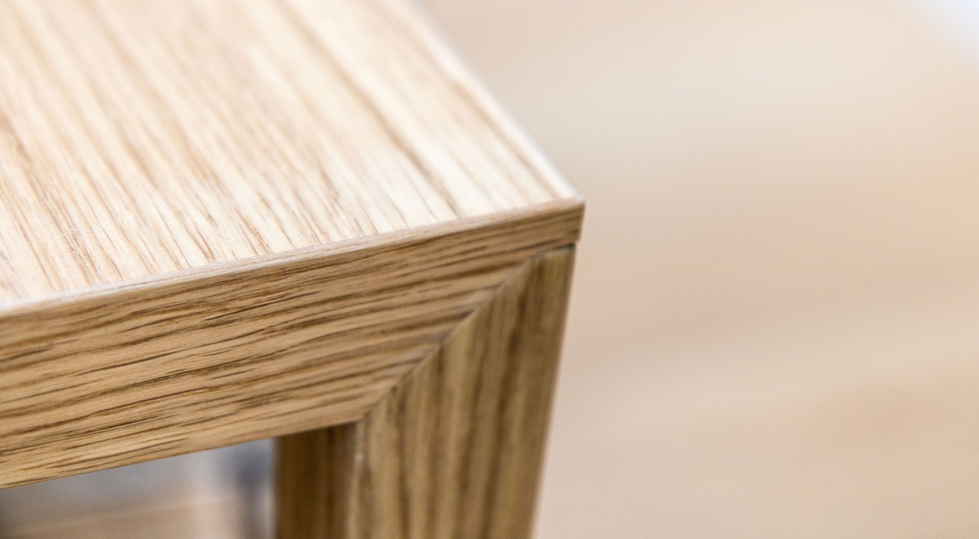 Design detail of a wooden table